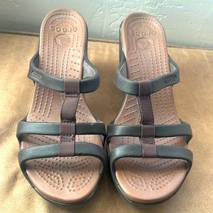 Women’s Crocs heels.